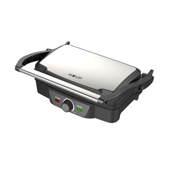 Sandwichera Grill 1600w - Apertura Hasta 180º - Temperatura Regulable - Placa Superior Basculante - Asa Tacto Frio Muvip