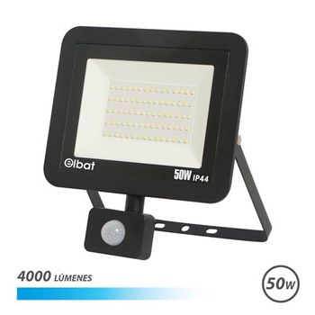 Serie Slim Foco Led 50w Con Sensor De Movimiento 4000lm - 6500k Luz Fria - Ip65 Elbat