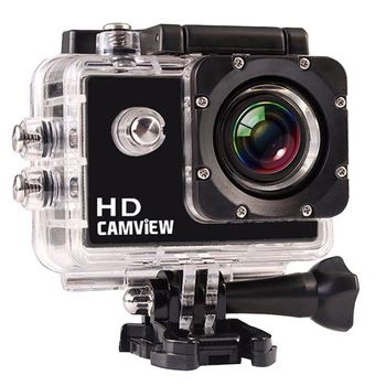 Camview Cámara Deportiva Full Hd 720p 5 Mpx Lcd 2" (sensor Gc0308, 5 Megapíxeles, Angular De 120°, Pantalla Lcd 2", Sumergible 30 Metros, Micrófono Integrado, Almacenamiento Tarjeta Micro Sd) - Negro