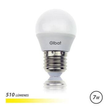 Bombilla esférica LED E14 luz cálida 3000K con potencia de 6W y 480 LM