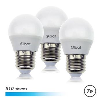 Pack De 3 Bombillas Led G45 7w E27 510lm - 6500k Luz Fria Elbat