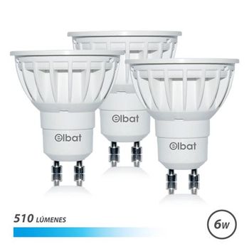 Pack De 3 Bombillas Led Gu10 6w 510lm - 6500k Luz Fria Elbat