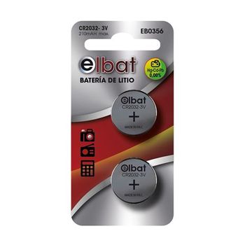 Pack De 2 Pilas Litio De Boton Cr2032 3v Elbat