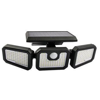 Foco Solar Triple - 800lm - Luz Fria 6500k - Sensor De Movimiento Elbat