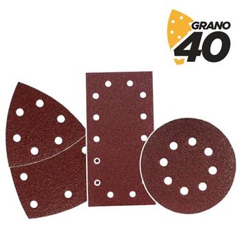 Pack De 9 Lijas Con Velcro Para Lijadora Bl0151 - Grano 40 - 3 Formatos Blim