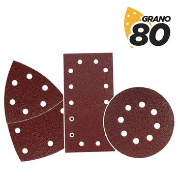 Pack De 9 Lijas Con Velcro Para Lijadora Bl0151 - Grano 80 - 3 Formatos Blim