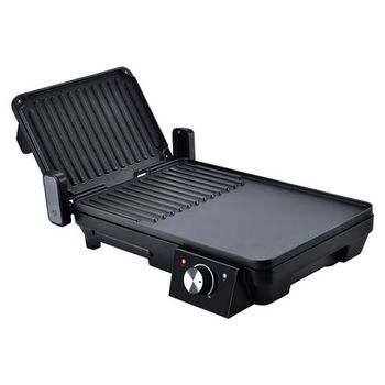 Sandwichera + Plancha Asar 2000w - Apertura Hasta 180º - Placas Grill + Lisa -  Selector De Temperatura - Placa Superior Basculante - Muvip