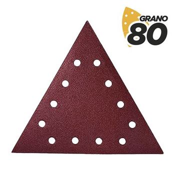 Pack De 5 Lijas Con Velcro Para Lijadora Bl0223 - Grano 80 - Formato Triangular Blim