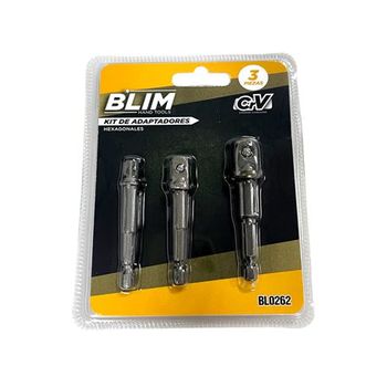 Kit 3 Adaptadores 1/4 Hexagonal A 1/4-3/8-1/2 Blim