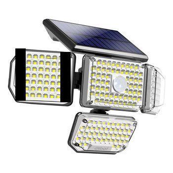 FOCO LED SOLAR 2,5W CON SENSOR DE MOVIMIENTO - BLANCO FRÍO (6500K