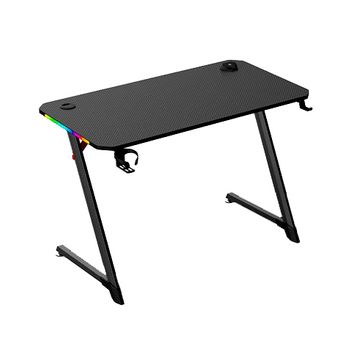 Mesa Gaming Pro1700 Con Laminado De Fibra Carbono - Luz Rgb - Portavasos Y Gancho Para Auriculares Muvip