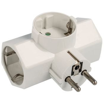 Adaptador 1 Clavija Macho A 3 Hembras Schuko