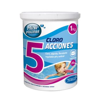 Cloro 5 Acciones En Tabletas Mini Piscinas 1 Kg Tamar