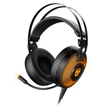 Auricular Con Micrófono Gaming Krom Kayle Usb Negro Naranja