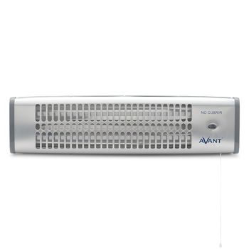 Avant Av7555 - Estufa Eléctrica De Cuarzo De Baño 800w. Con 2 Tubos De Cuarzo, 2 Niveles De Potencia 400w Y 800w, Interruptor Mediante Tirador, Montaje En Pared. Color Gris.