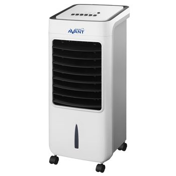 Climatizador Evaporativo Avant | Con ruedas para trasladar fácilmente | Ventilador con oscilación automática, 80 Watios, 3 Velocidades, Depósito de Agua 6L y Temporizador | Blanco