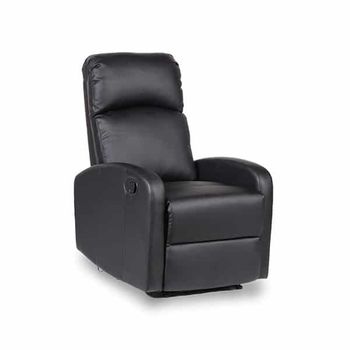 Sillón Relax Reclinación Manual, Tapizado En Pu Anti-cuarteo Negro