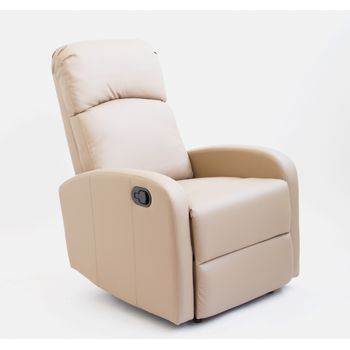 Sillón Relax Reclinación Manual, Tapizado En Pu Anti-cuarteo Topo