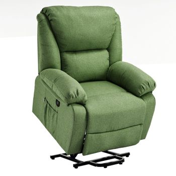 Ecode® Sillón De Masaje Relax Elevador Levantapersonas Stelvio, Reclinación Eléctrica 160º, Función Calor, Programas Auto, Vibro Ondulación, 2 Puertos Usb De Recarga, A++, Eco-8520up (green)