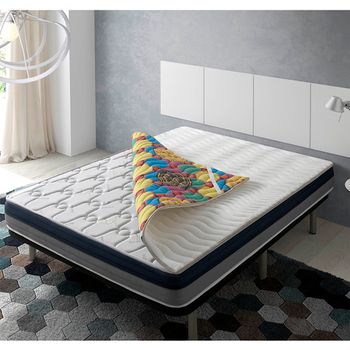 Topper Sobrecolchon De 150 X 190 Para Cama 150 De Grafeno Con Visco Gel Y  Acolchado De Espuma