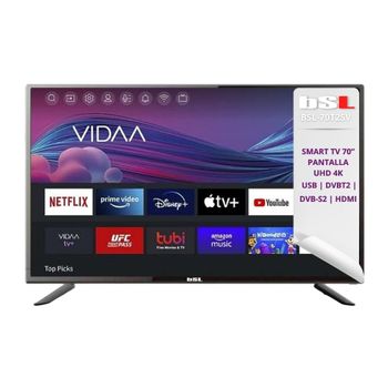 Smart Tv 70 Pulgadas Bsl-70t2sv Uhd 3840x2160p | Wifi | Rj45 | Dvbt2 | Dvb-s2 | Sistema Operativo Vidaa.