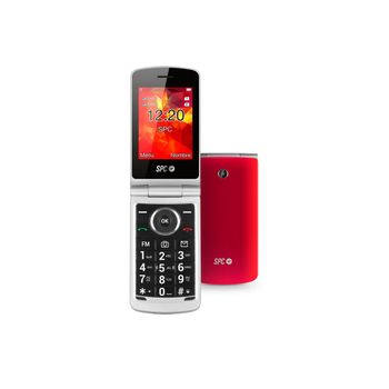 Spc Opal Teléfono Móvil Gran Pantalla, Teclas Grandes, Configuración Remota, Rojo