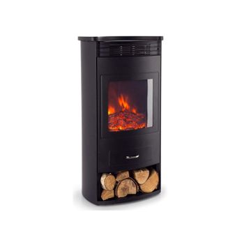 Chimenea eléctrica tipo estufa 2kW con diseño moderno en negro