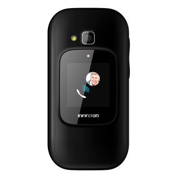 Teléfono Móvil Infiniton U1 - Negro, Especial Personas Mayores, Tipo Concha, Doble Pantalla.