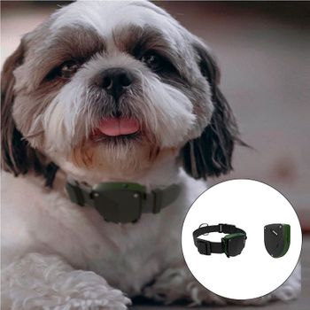 Collar Rastreador De Mascotas Pet-tracker Infiniton Gps 450mah Con Correa Ajustable Verde/negro