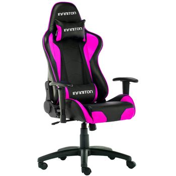 Silla Gaming Infiniton Gseat (silla Con Reposacabezas Y Cojín Lumbar, Cuero Sintético, Ergonomica, Ideal Para Jugadores) (rosa)