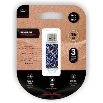 Pendrive 16gb Tech One Tech Kaotic Dark Usb 2.0