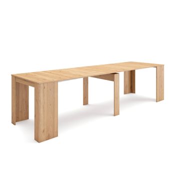 Compra Skraut Home, Mesa Consola extensible, Mesa comedor plegable, 300, Para 14 comensales, Patas madera maciza, Estilo Moderno