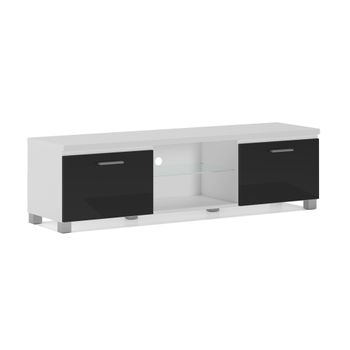 Mueble Tv 100 Con Led Para Salón, Comedor, Color Blanco O Negro Lacado Brillo. 150x40x42cm