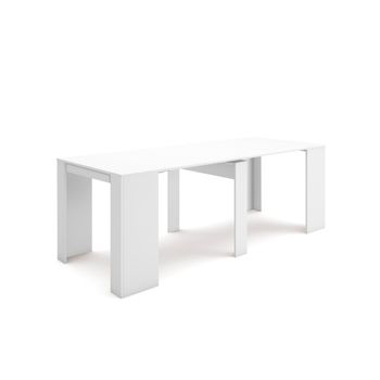 Mesa Redonda Extensible Tipo Libro Olimpo, Con Acabado Cerámico Y Patas  Metal Doble X, Blanco Y Negro con Ofertas en Carrefour