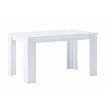 Mesa De Comedor De 140 Cm, Color Blanco Mate,  80 Ancho X 138 Largo 75 Cm Altura