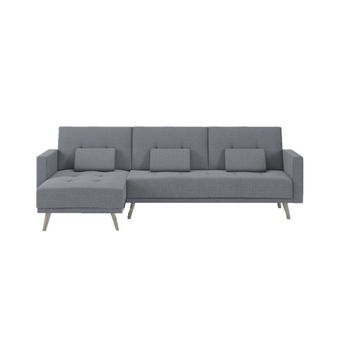 Sofa Chaise Longue Verona De 267cm, Convertible En Cama, Reversible, Gris Claro