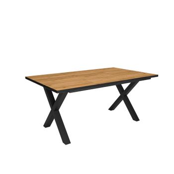 Mesa De Comedor, 8 Comensales, 170, Robusta Y Estable Gracias A Su Estructura Y Patas Macizas, Ideal Para Reuniones Familiares, Roble Y Borde Negro, Estilo Industrial