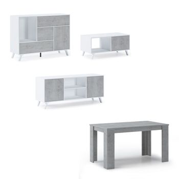 Mueble TV 100 WIND, Roble/Blanco