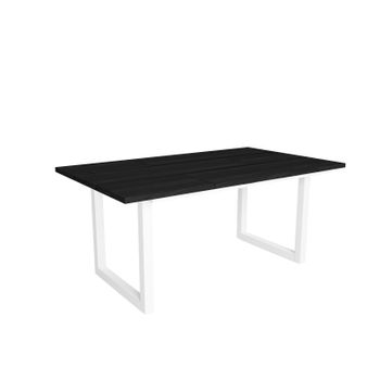 Mesa De Comedor, 8 Comensales, 170, Robusta Y Estable Gracias A Su Estructura Y Patas Macizas, Ideal Para Reuniones Familiares, Negro, Estilo Industrial