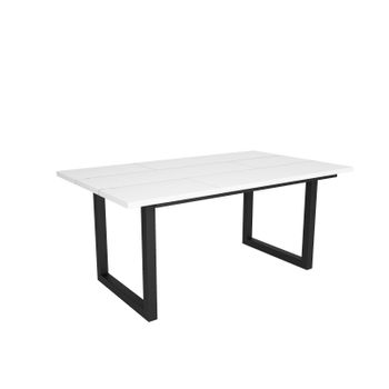 Mesa De Comedor, 8 Comensales, 170, Robusta Y Estable Gracias A Su Estructura Y Patas Macizas, Ideal Para Reuniones Familiares, Blanco, Estilo Industrial