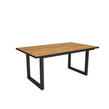 Mesa De Comedor, 8 Comensales, 170, Robusta Y Estable Gracias A Su Estructura Y Patas Macizas, Ideal Para Reuniones Familiares, Roble Y Borde Negro, Estilo Industrial