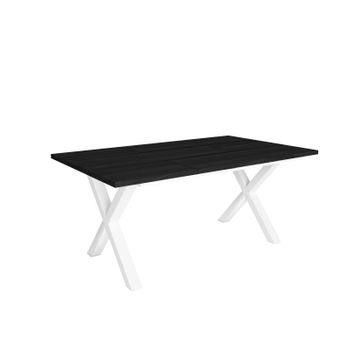 Mesa De Comedor, 8 Comensales, 170, Robusta Y Estable Gracias A Su Estructura Y Patas Macizas, Ideal Para Reuniones Familiares, Negro, Estilo Industrial