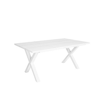 Mesa De Comedor, 8 Comensales, 170, Robusta Y Estable Gracias A Su Estructura Y Patas Macizas, Ideal Para Reuniones Familiares, Blanco, Estilo Industrial