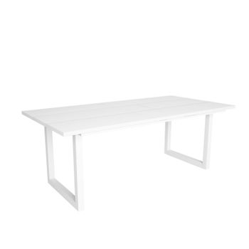 Mesa De Comedor, 10 Comensales, 200, Robusta Y Estable Gracias A Su Estructura Y Patas Macizas, Ideal Para Reuniones Familiares, Blanco, Estilo Industrial