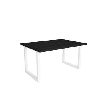 Mesa De Comedor, 6 Comensales, 140, Robusta Y Estable Gracias A Su Estructura Y Patas Macizas, Ideal Para Reuniones Familiares, Negro, Estilo Industrial