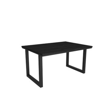 Mesa De Comedor, 6 Comensales, 140, Robusta Y Estable Gracias A Su Estructura Y Patas Macizas, Ideal Para Reuniones Familiares, Negro, Estilo Industrial