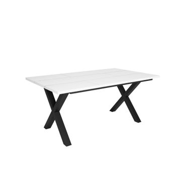 Mesa De Comedor, 8 Comensales, 170, Robusta Y Estable Gracias A Su Estructura Y Patas Macizas, Ideal Para Reuniones Familiares, Blanco, Estilo Industrial