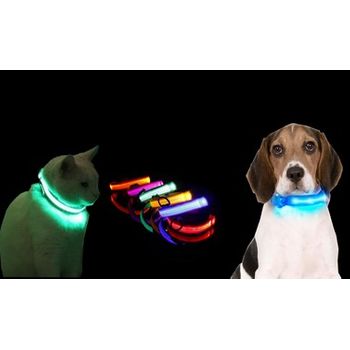 Collar Mascota Azul Led L