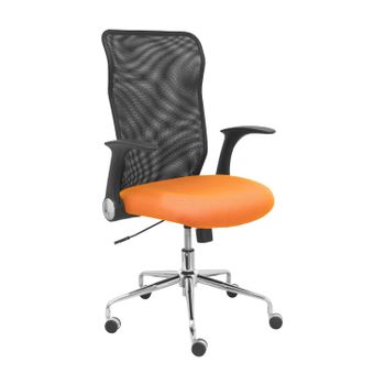 Silla De Oficina Minaya Respaldo Malla Negro. Asiento Bali Naranja