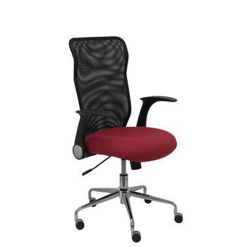 Silla De Oficina Minaya Respaldo Malla Negro. Asiento Bali Granate